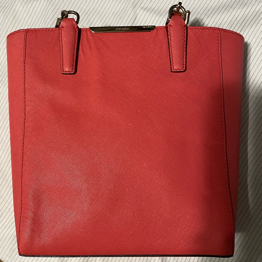 Coach Coral Leather Bag with Crossbody Strap